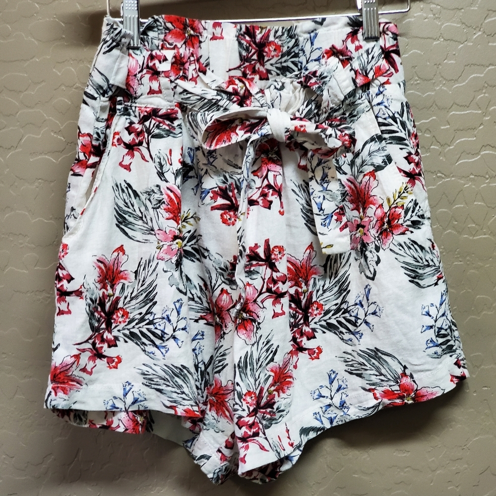 Style Me Women's  Floral Summer Linen Short S
